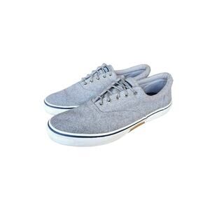 Mens Sperry Halyard Grey Wool Blend Lace Shoes Normcore Preppy Sail VSCO 12 EUC